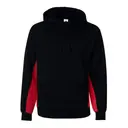 Customizable Badger Performance Fleece Hooded Sweatshirt 1454 Black-Red Front