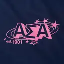 Alpha Sigma Alpha Outlined Lettering Cosmic PR Tank