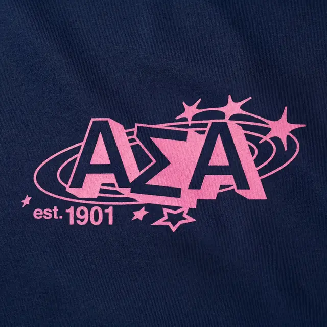 Alpha Sigma Alpha Outlined Lettering Cosmic PR Tank