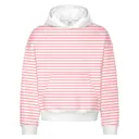 Fresh Prints Boston Graphic Heavyweight Hoodie Blush White Stripe Front