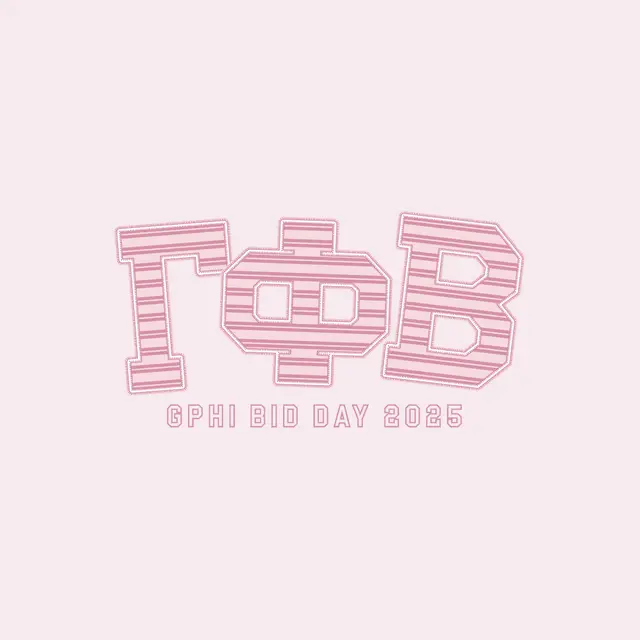 Gamma Phi Beta Pink Striped Lettering Rush & Bid Tank