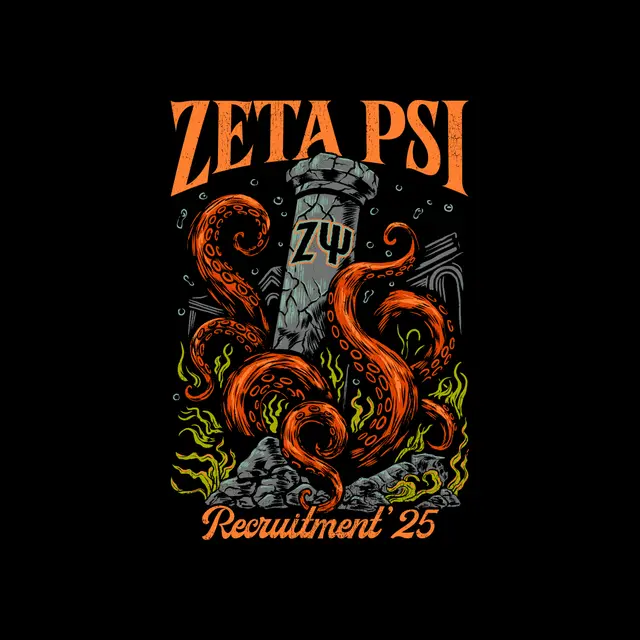 Zeta Psi Octopus and Pillar Recruitment Shirt