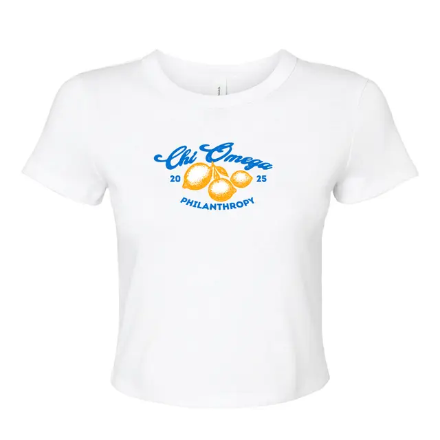 Chi Omega Lemon and Script Philanthropy Shirt 2