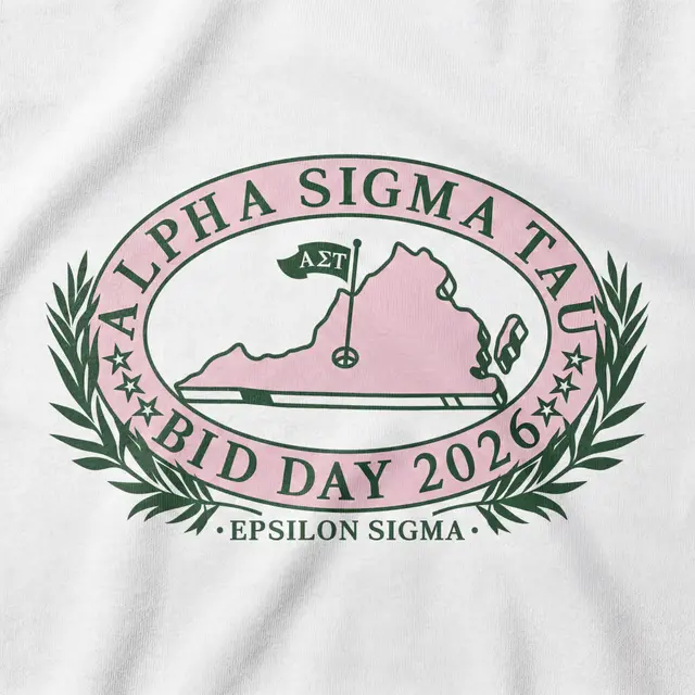 Alpha Sigma Tau State Outline Floral Bid Shirt