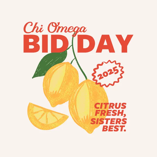 Chi Omega Citrus Fresh Bid Day Shirt