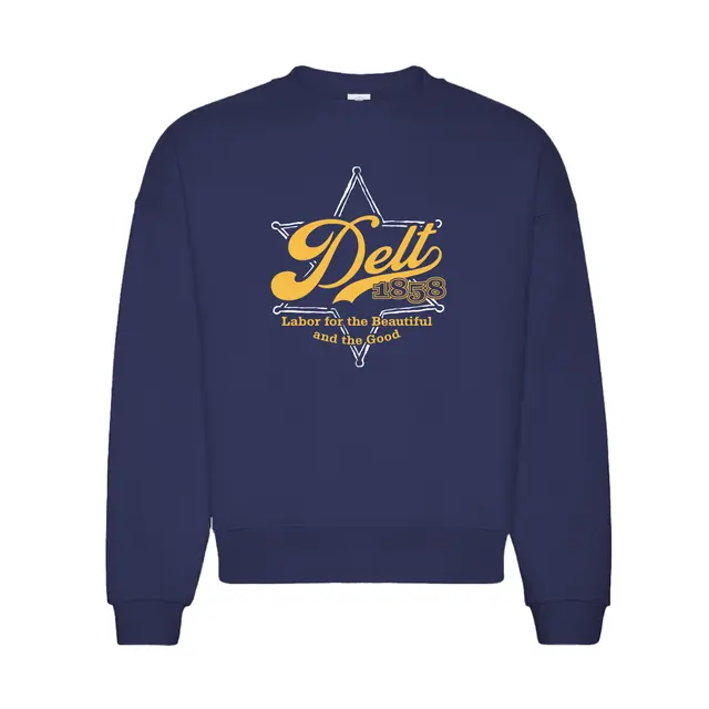 Delta Tau Delta Flowing Script Star PR Crewneck 2