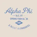 Alpha Phi Curved Script and Graphic Spring Formal Shirt