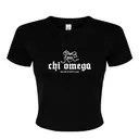 Chi Omega Heart Bow and Gothic Text Recruitment Shirt 2