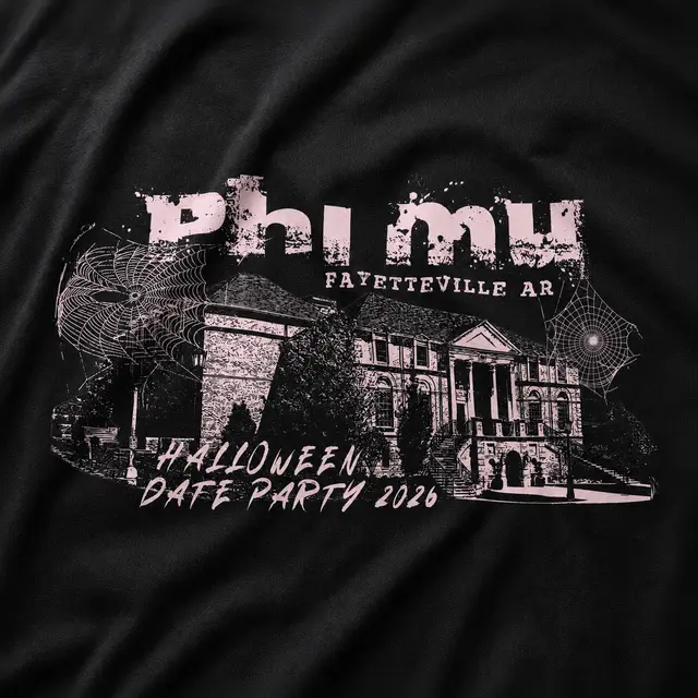 Phi Mu Spooky Mansion Graphic Halloween Date Party Shirt