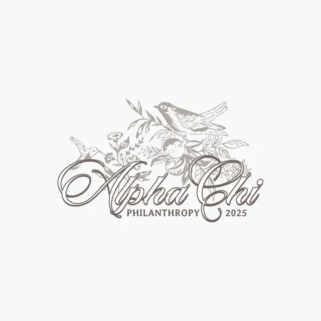 Alpha Chi Omega Bird and Floral Script Philanthropy Tank