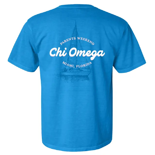 Chi Omega Sailboat Graphic Parents Weekend Shirt 2