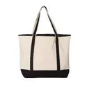 34.6L Large Canvas Deluxe Tote Natural Black Back