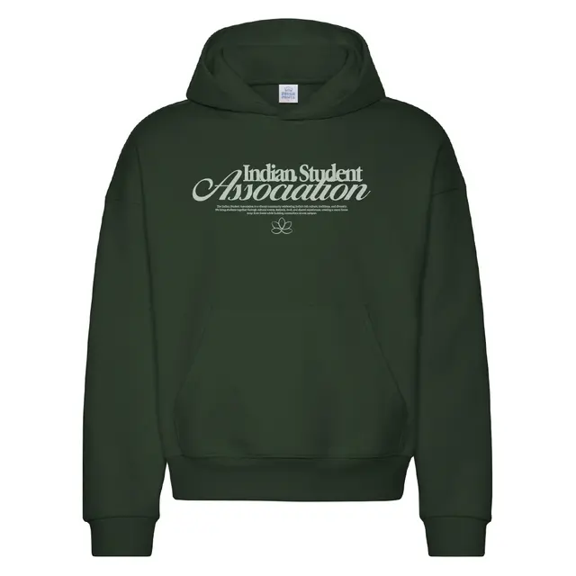 Indian Student Association Elegant Script PR Hoodie 2