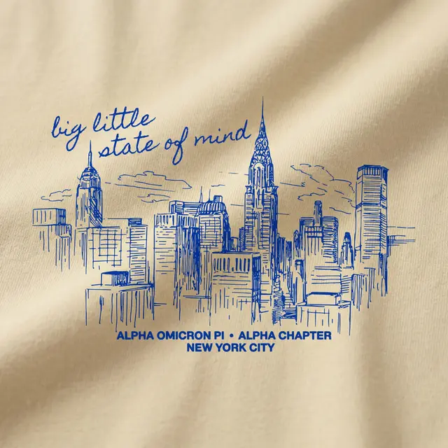 Alpha Omicron Pi Skyline Illustration Big Little Reveal Tank