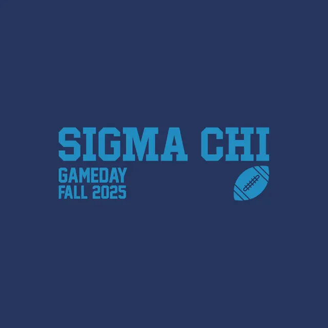 Sigma Chi Bold Lettering Football Game Day Shirt