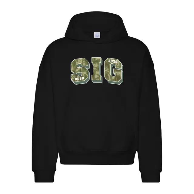 Sigma Chi Camouflage Block Lettering Rush Hoodie 2
