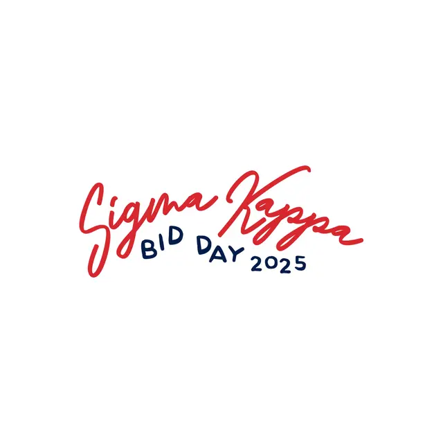 Sigma Kappa Red Script Bid Day Shirt