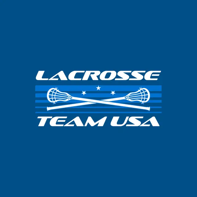 Lacrosse Team USA Bold Text and Crossed Sticks PR Crewneck