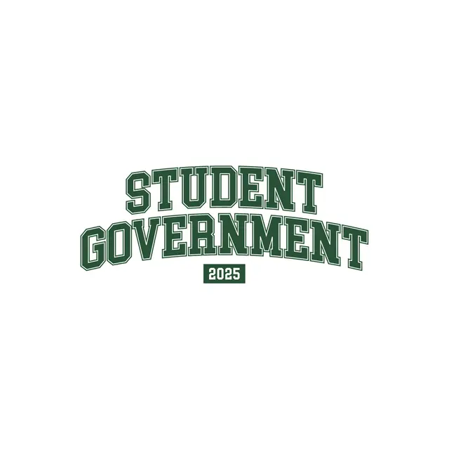 Student Government Bold Green Lettering PR Crewneck