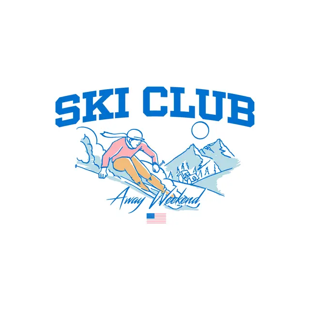 Ski Club Skier and Mountain Away Weekend Retreat Hoodie