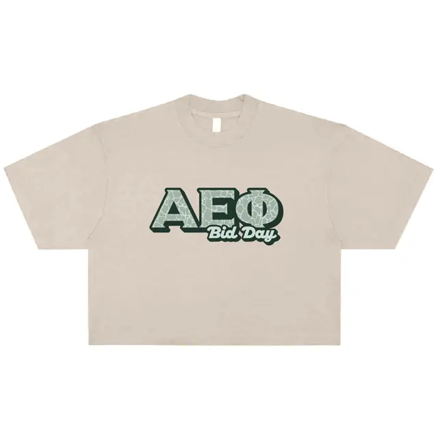Alpha Epsilon Phi Giraffe Pattern Text Bid Day Shirt 2