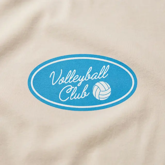 Volleyball Club Oval Logo Illustration PR Crewneck