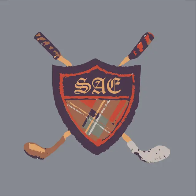 Sigma Alpha Epsilon Shield and Crossed Golf Clubs PR Polo