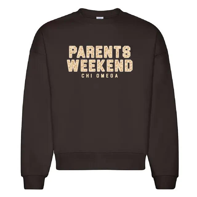 Chi Omega Paisley Text Parents Weekend Crewneck 2