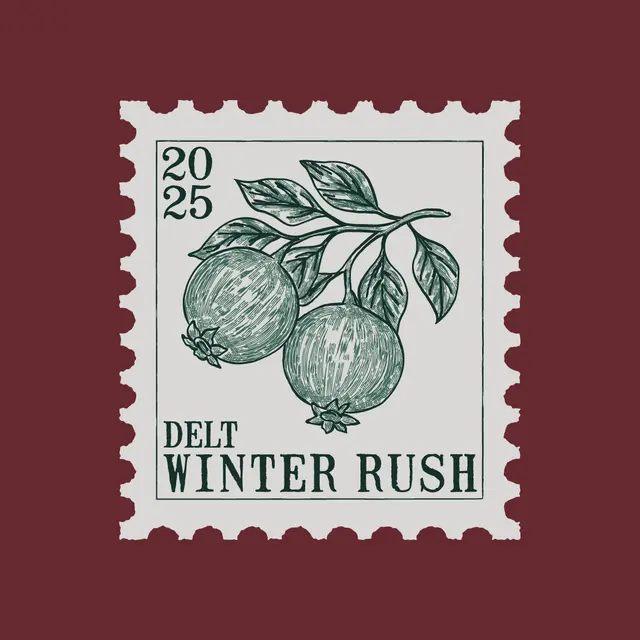 Delta Tau Delta Pomegranate Stamp Winter Rush Hoodie