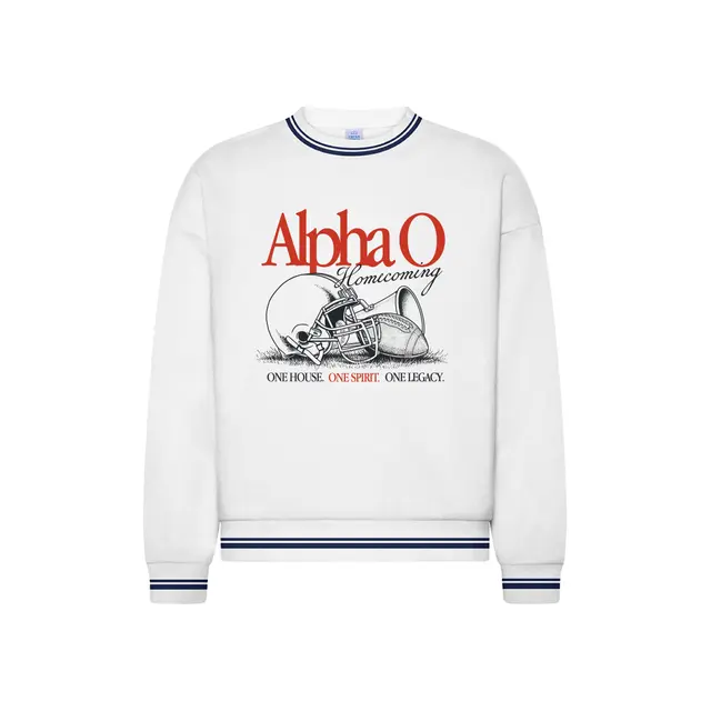 Alpha Omicron Pi Football Helmet Homecoming Crewneck 2