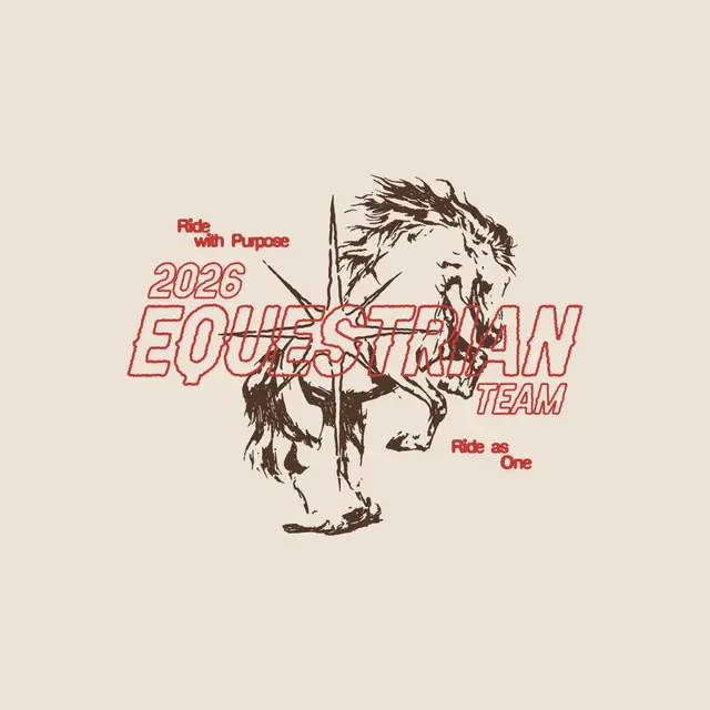 Equestrian Team Bold Outline Text Horse Illustration PR Sweater