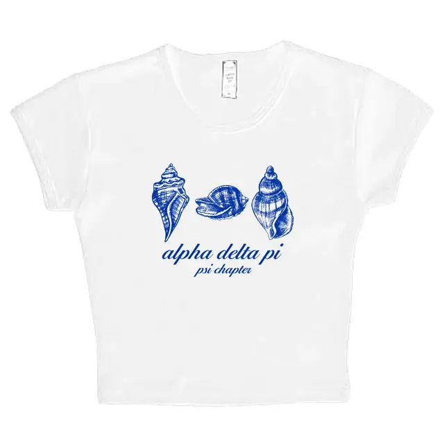 Alpha Delta Pi Blue Seashell Illustration PR Shirt 2