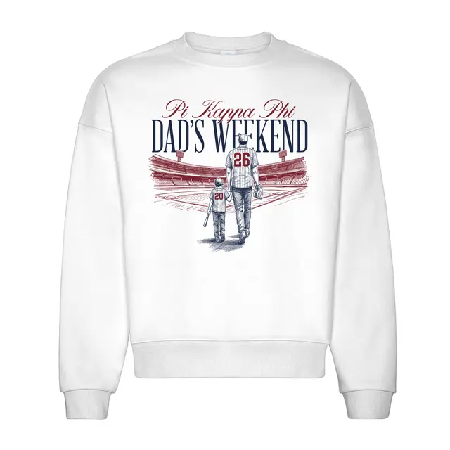 Pi Kappa Phi Walking Dad and Son Baseball Graphic Parents Weekend Crewneck 2