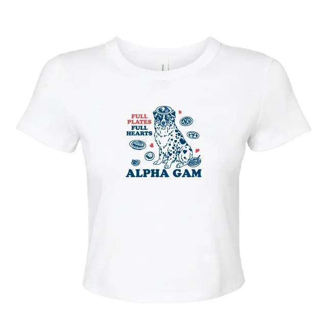 Alpha Gamma Delta Dog and Food Plates Philanthropy Shirt 2
