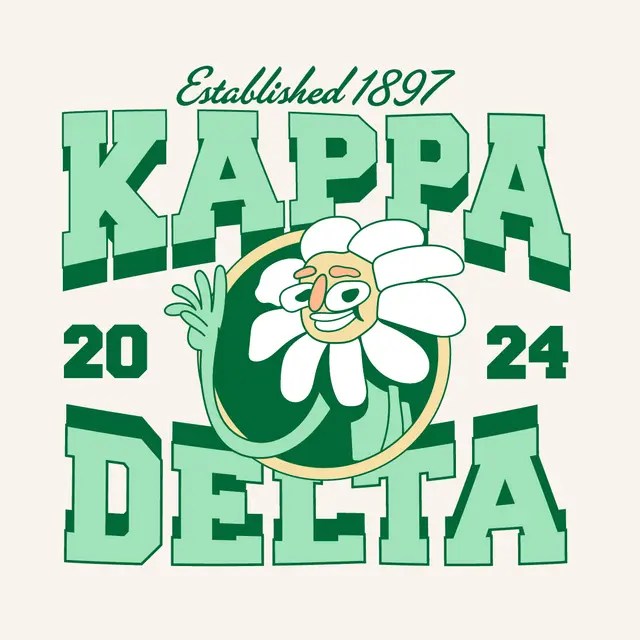 Kappa Delta Greeting Daisy Design for Tank for Sorority PR