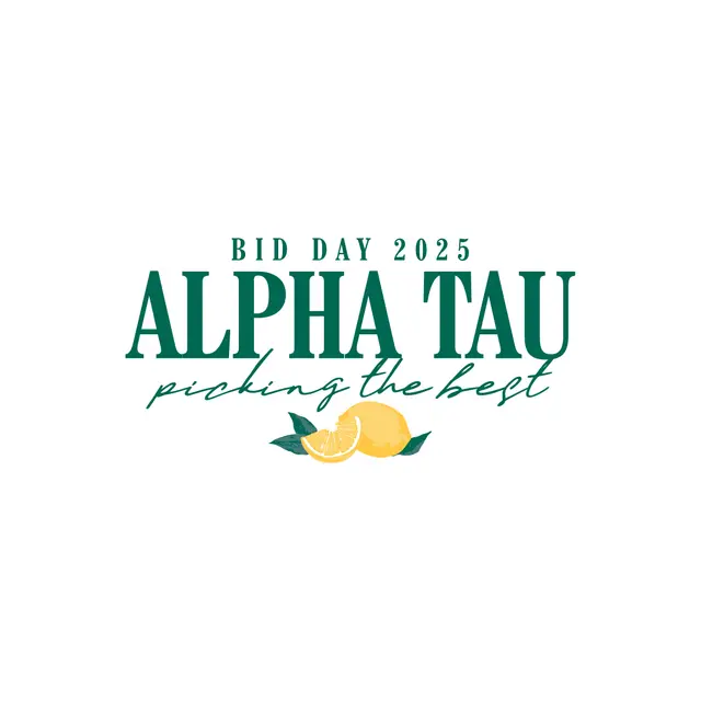 Alpha Sigma Tau Bold Lettering and Lemon Rush Tank