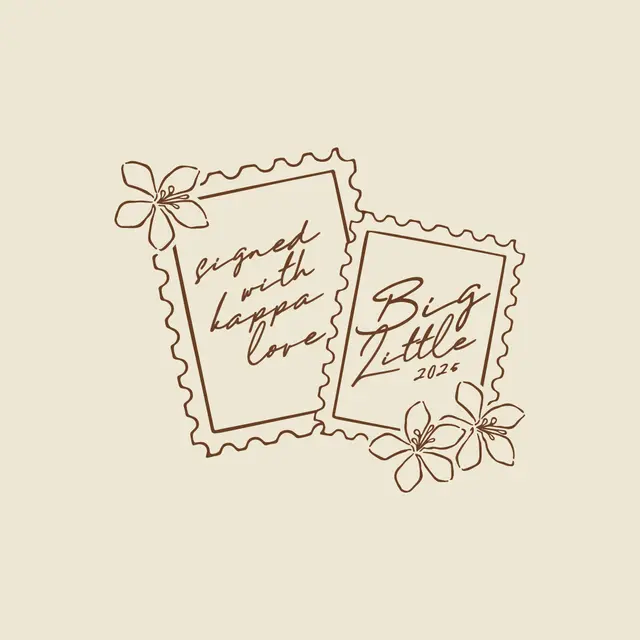 Kappa Kappa Gamma Stamp Script Big Little Reveal Tank