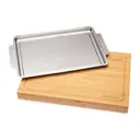 Cuisinart Outdoors Bamboo Cutting Board With Hidden Tray Bamboo Back