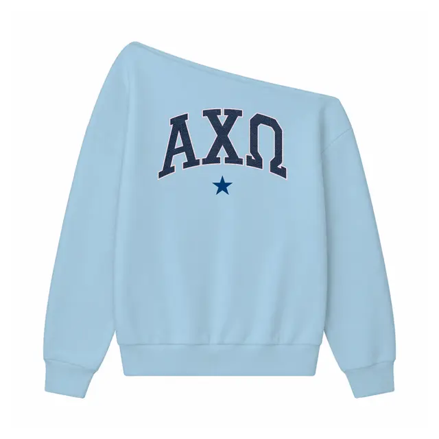 Alpha Chi Omega Stacked Serif Text PR Hoodie 2