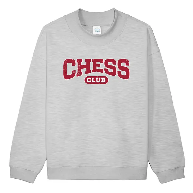 Chess Club Distressed Block Lettering PR Sweater 2