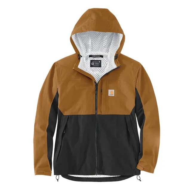 Carhartt Mens Monterey Jacket Carhartt Brown Black Front