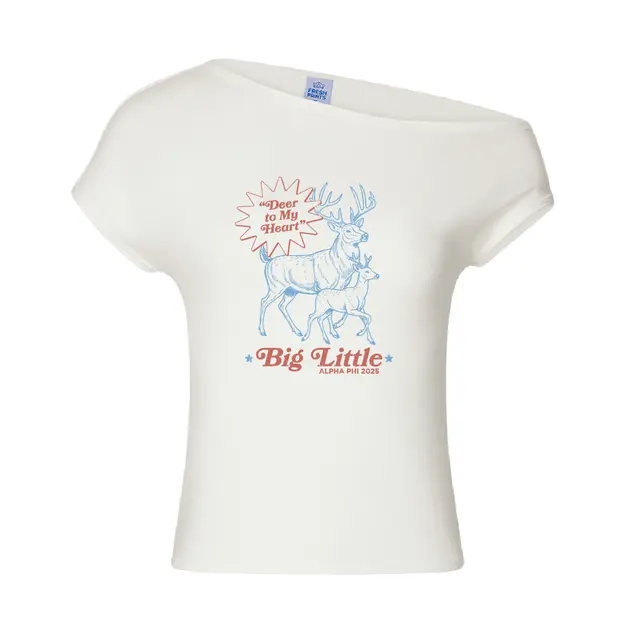 Alpha Phi Deer Heart Graphic Big Little Reveal Shirt 2