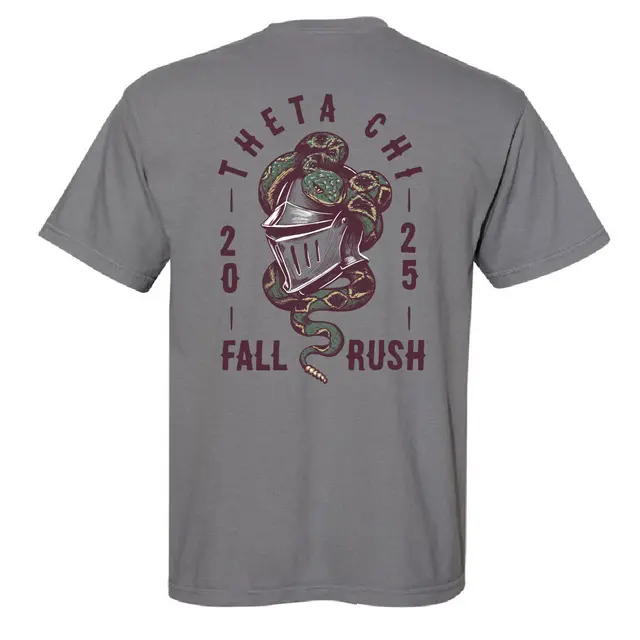Theta Chi Knight Helmet and Snake Fall Rush Shirt 2