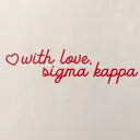 Sigma Kappa Lovely Script Heart Calligraphy in Red PR Shirt