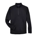 Adult Bristol Sweater Fleece Quarter-Zip Black Front