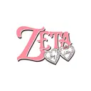 Zeta Tau Alpha Pink Script Heart Big Little Reveal Shirt