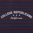 College Republicans Arched Lettering Striped Sweater