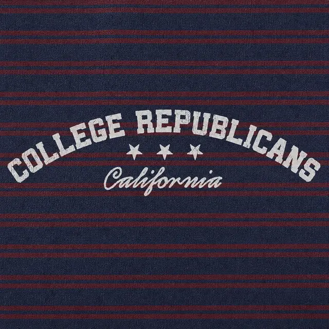 College Republicans Arched Lettering Striped Sweater