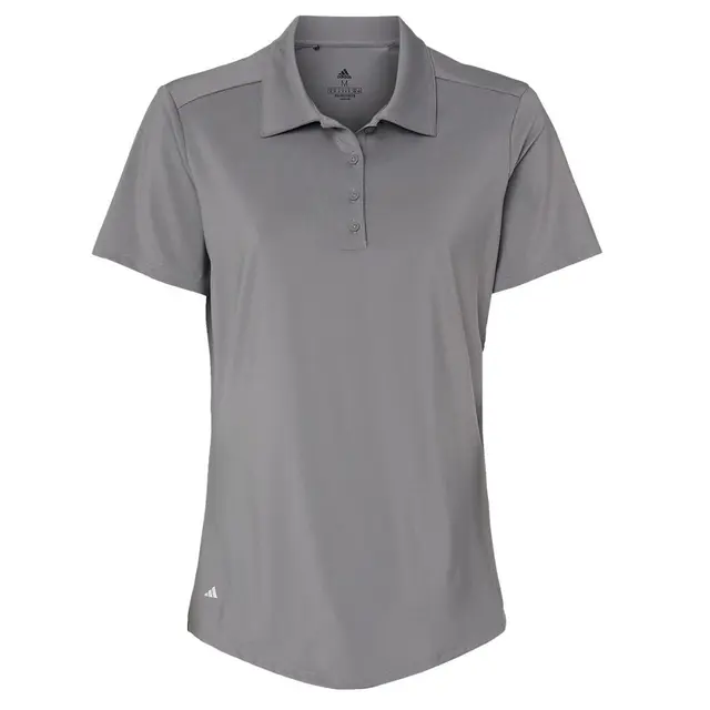Adidas Women's Ultimate Solid Polo a515 Grey Three Front