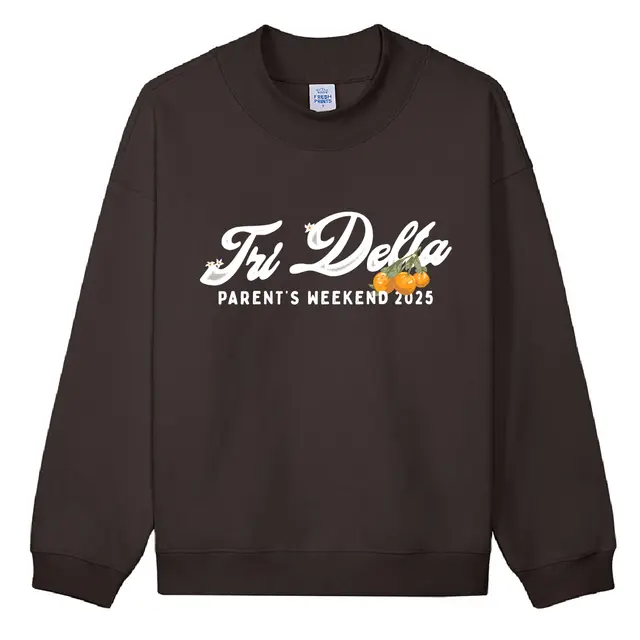 Delta Delta Delta Orange Accent Parent's Weekend Crewneck 2